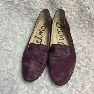 Sam Edelman Alvin leather Calf hair Burgundy slip on flats size 9.5M